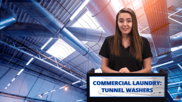 COMMERCIAL LAUNDRY: TUNNEL WASHER video